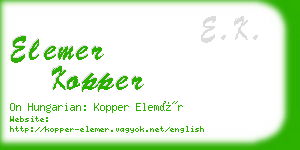 elemer kopper business card